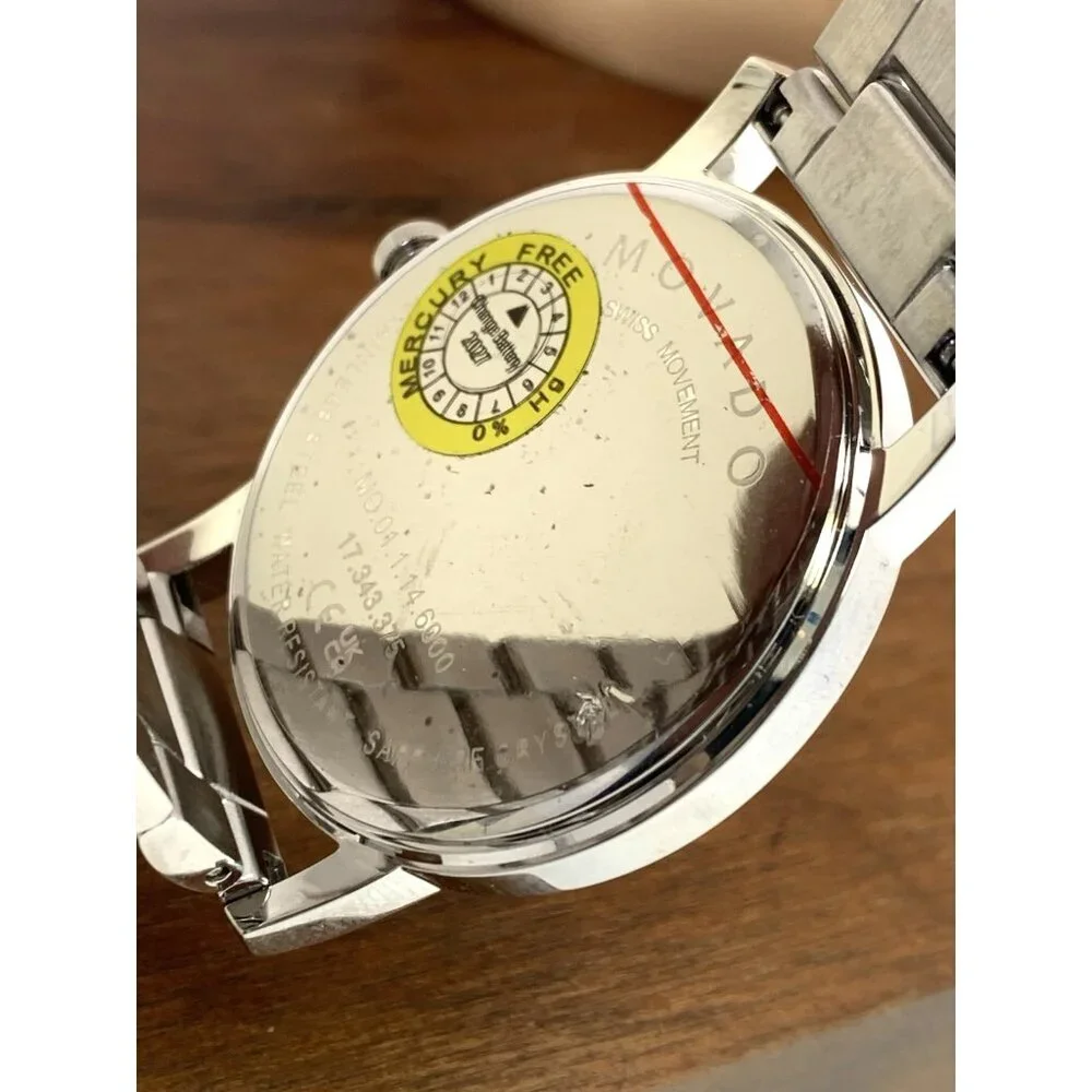 Movado Men's Watch 2100014 Museum Black Dial Swiss Quartz Silver Steel 38mm